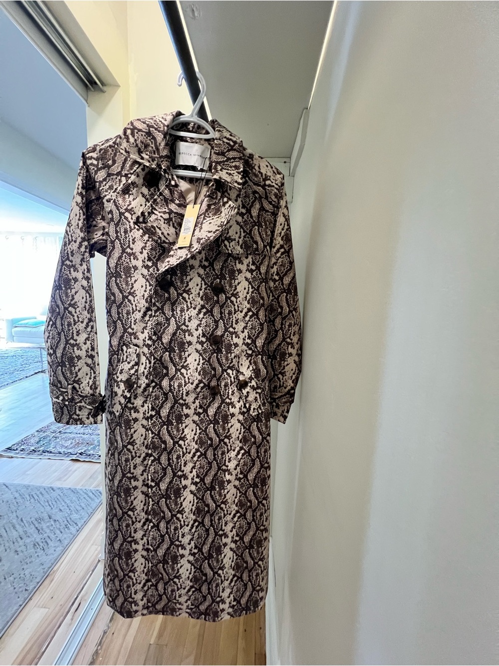 Rebecca Minkoff Snake Print Coat - Brown & Cream